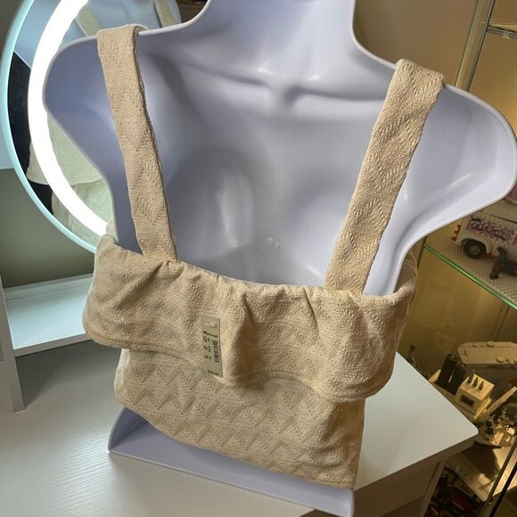 MADEWELL WOMEN'S CREAM SLEEVELESS COTTON RUFFLED TANK TOP XXS - Picture 8 of 8